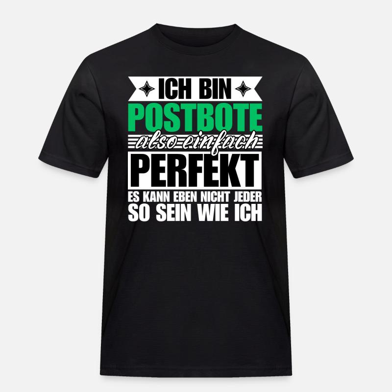 Perfekter Postbote - Männer Workwear T-Shirt - Schwarz