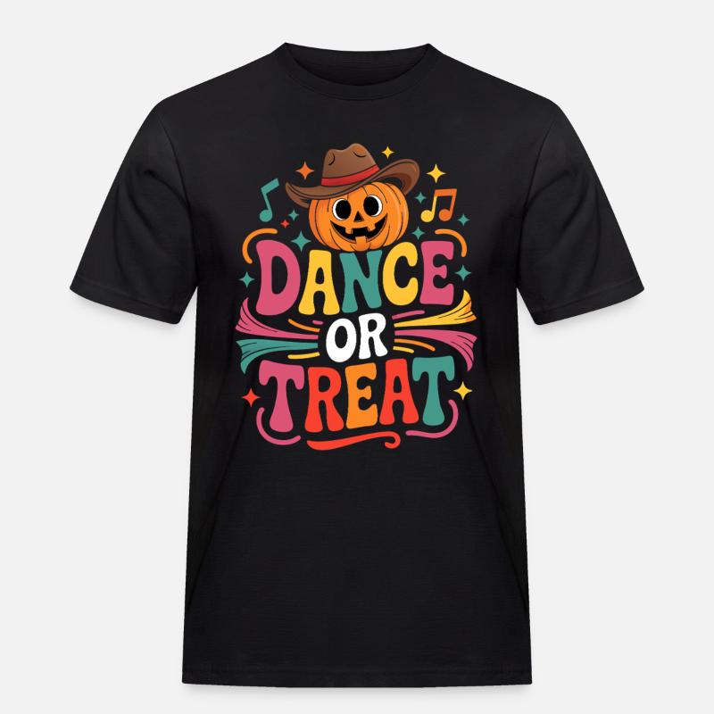 Kürbis Tanz oder Treat - Männer Workwear T-Shirt - Schwarz