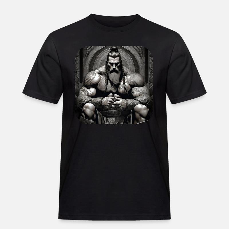 Stolzer Wikinger Krieger Germane - Männer Workwear T-Shirt - Schwarz