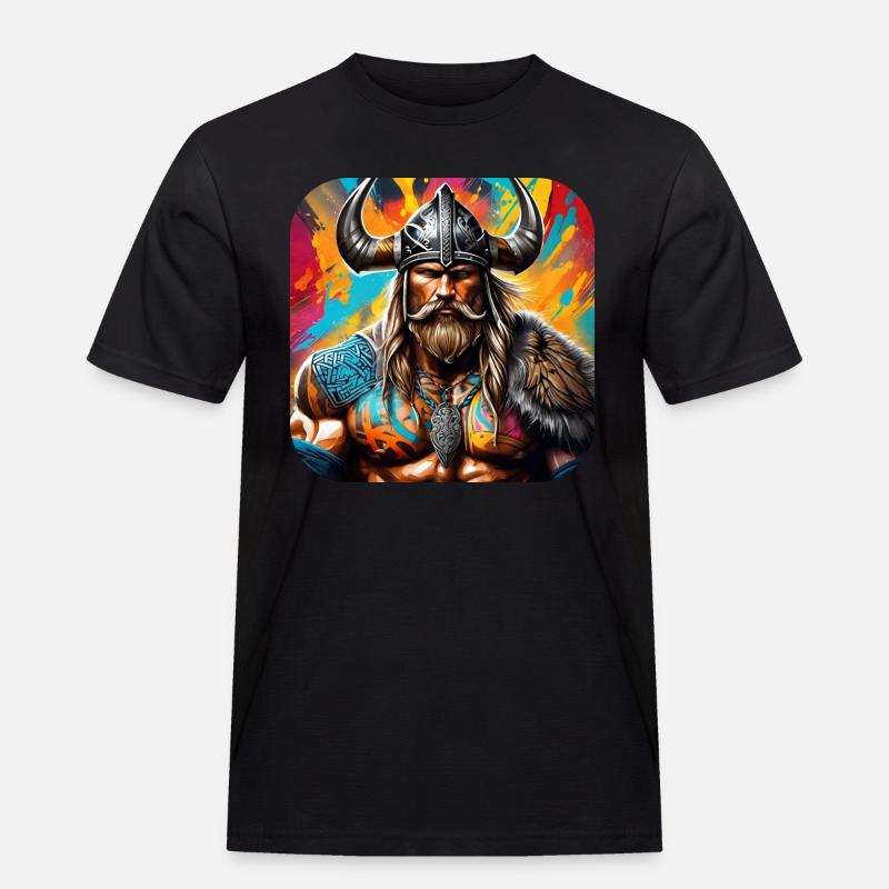 Stolzer Wikinger Krieger Germane - Männer Workwear T-Shirt - Schwarz
