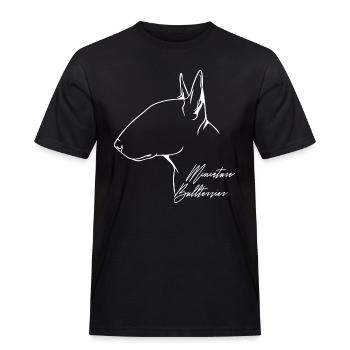 Miniature Bullterrier Profil Hund Hunde Wilsigns - Männer Workwear T-Shirt - Schwarz - Vorne - AI Model Male 178 light (178cm)