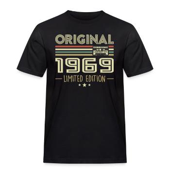 Jahrgang 1969 Original Vintage Retro Geburtstag - Männer Workwear T-Shirt - Schwarz - Vorne - AI Model Male 178 light (178cm)