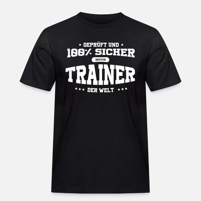 Bester Trainer der Welt - Männer Workwear T-Shirt - Schwarz