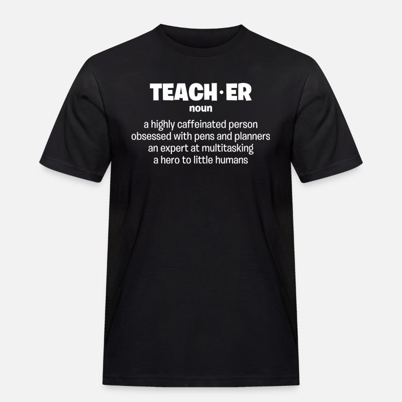 Lehrer, Lehrerin, Substantiv, Experte, Held - Männer Workwear T-Shirt - Schwarz