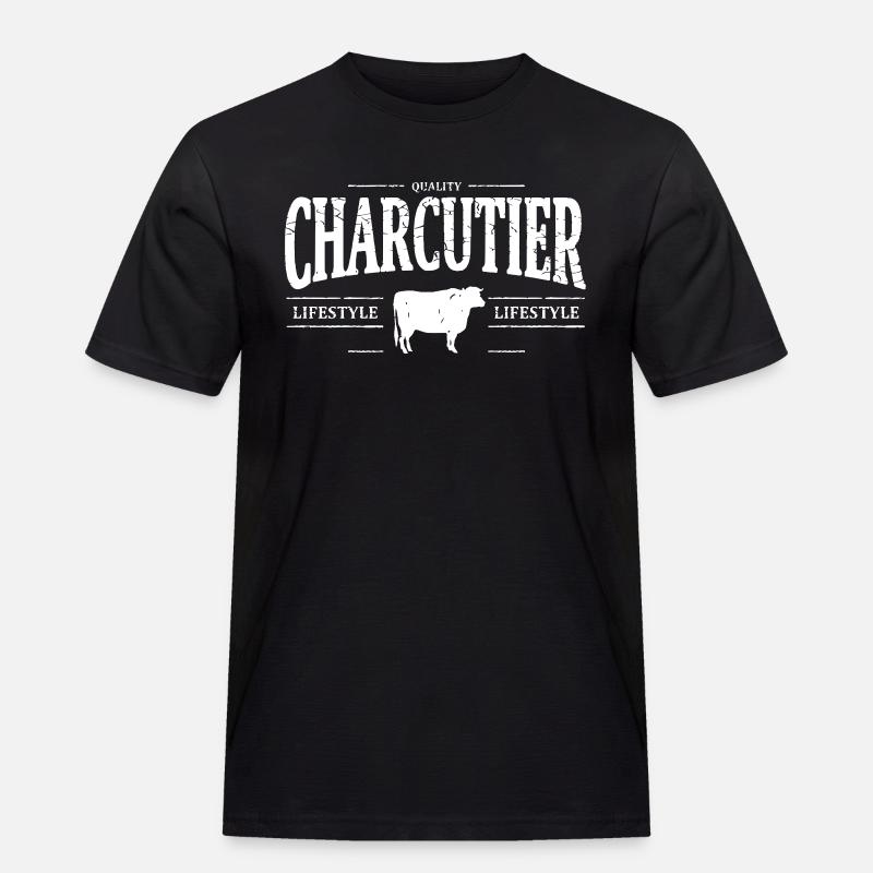 Fleischerei - Männer Workwear T-Shirt - Schwarz