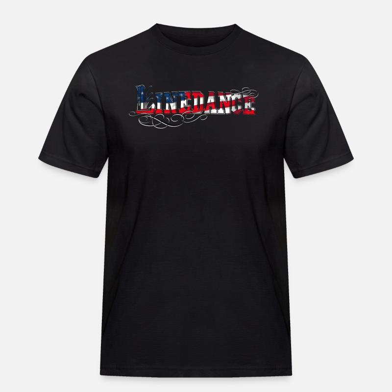kl_linedance68c - Männer Workwear T-Shirt - Schwarz