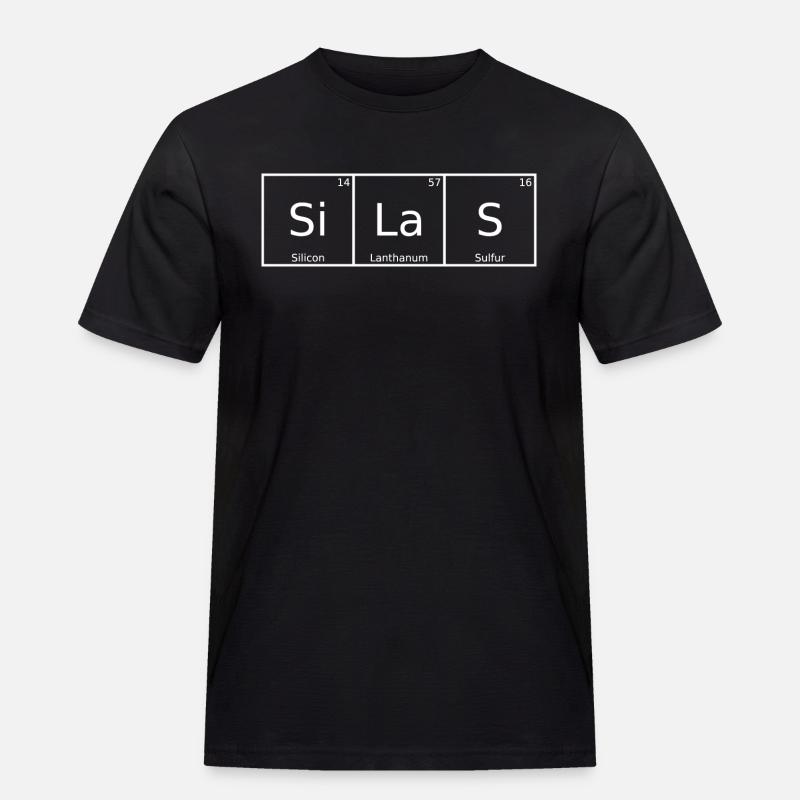 Silas Name First Name Chemistry Periodic Table Elements - Men's Workwear T-Shirt - black