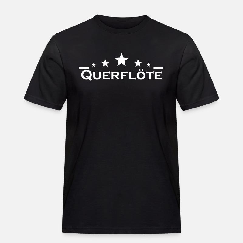 Querflöte - Männer Workwear T-Shirt - Schwarz