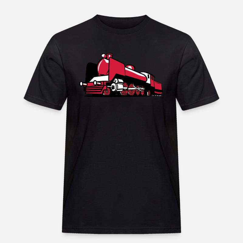 dampflok eisenbahn tender - Männer Workwear T-Shirt - Schwarz