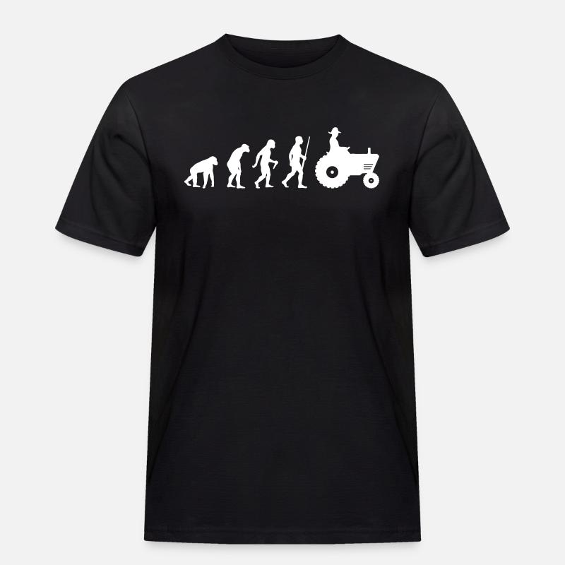 Farmer Evolution - Männer Workwear T-Shirt - Schwarz