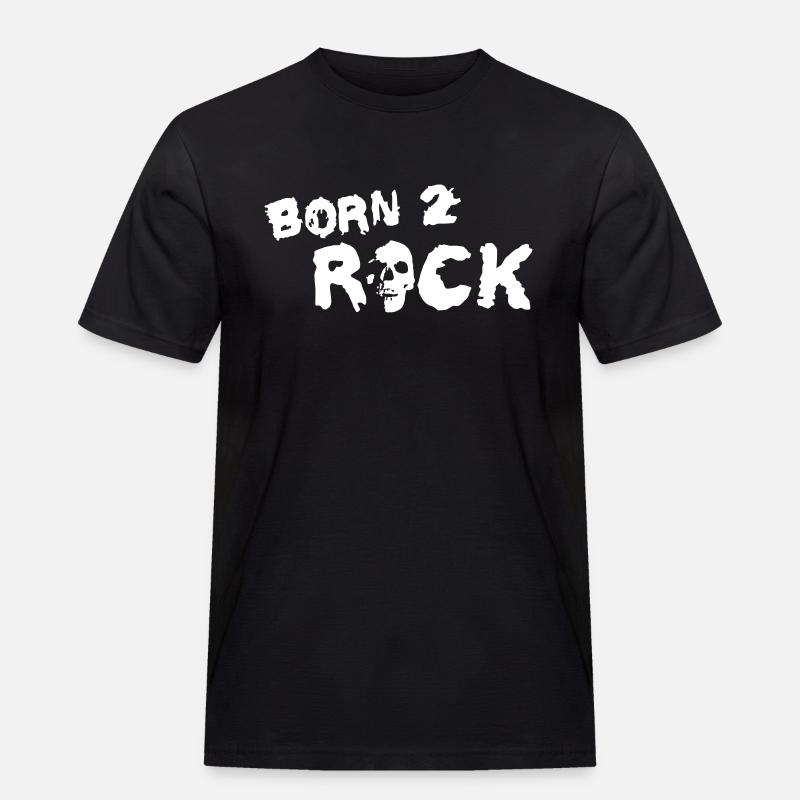 born_2_rock_b_1c - Männer Workwear T-Shirt - Schwarz