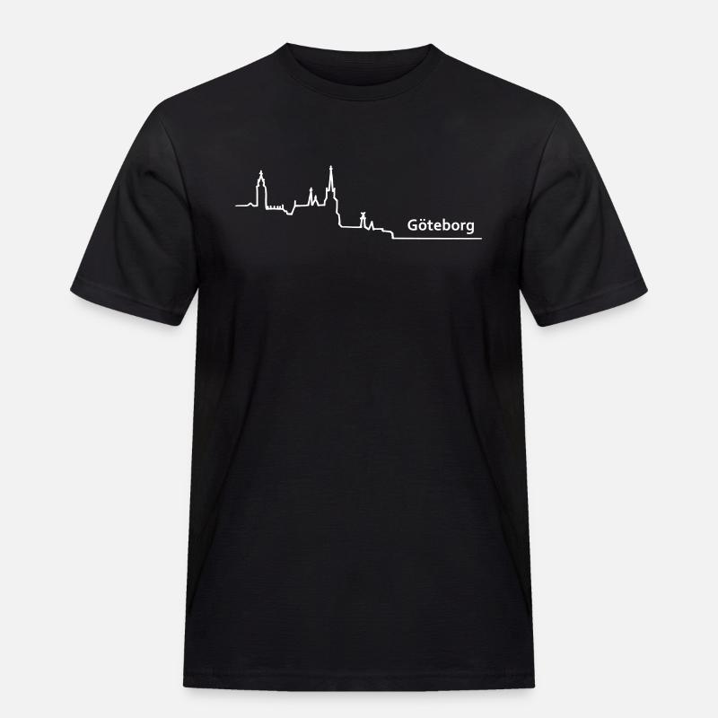 goeteborg skyline - Männer Workwear T-Shirt - Schwarz