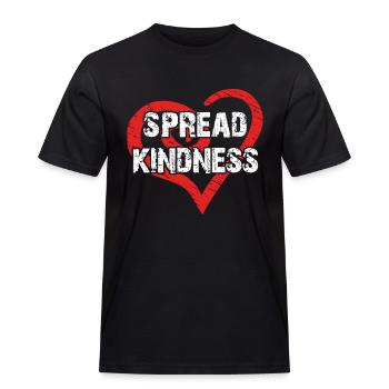 Verteile streue Freundlichkeit und Liebe - Männer Workwear T-Shirt - Schwarz - Vorne - AI Model Male 178 light (178cm)