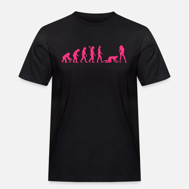 Evolution Ehe - Männer Workwear T-Shirt - Schwarz