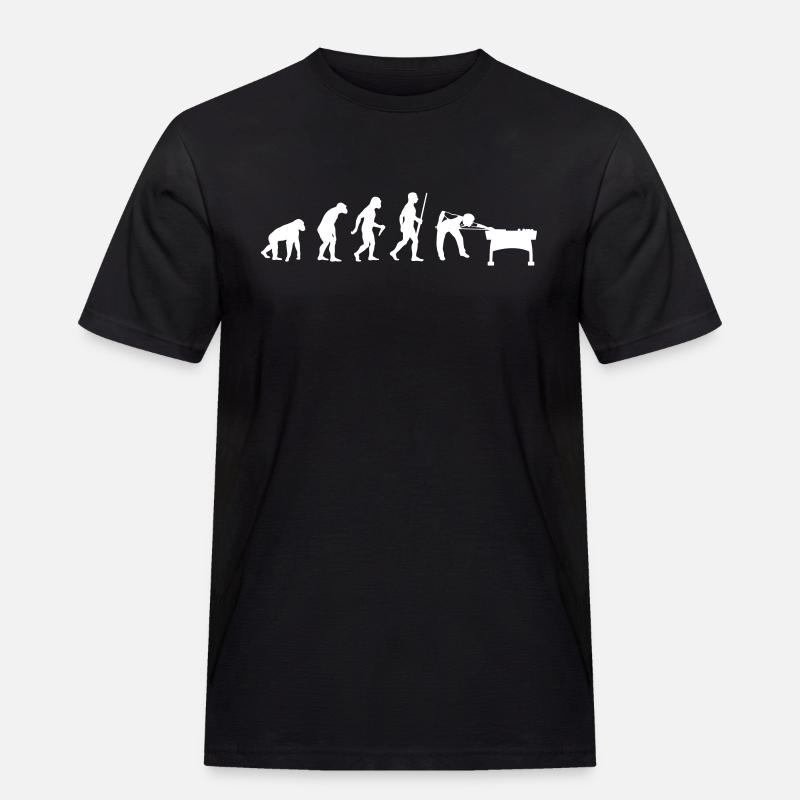 Billiards Evolution - Männer Workwear T-Shirt - Schwarz
