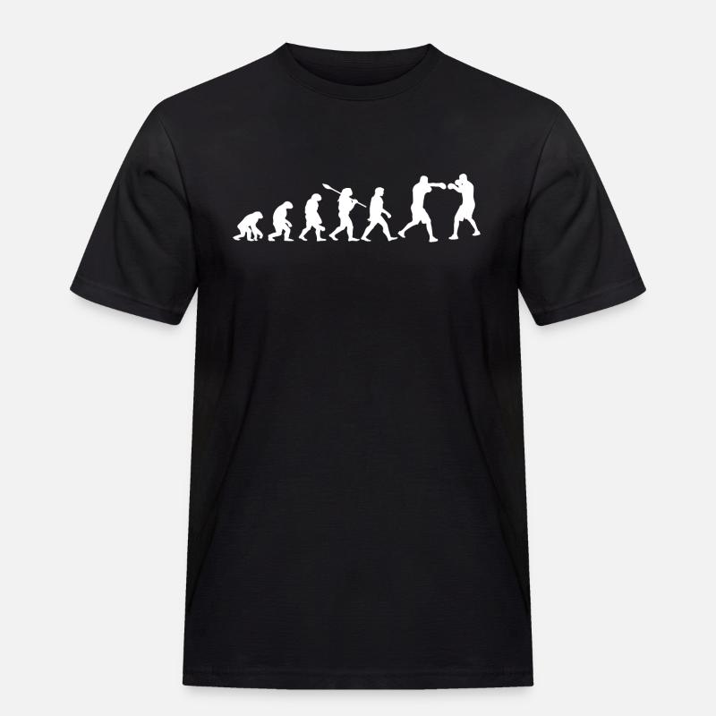 Evolution of Boxing | Boxer Gift - Men's Workwear T-Shirt - black
