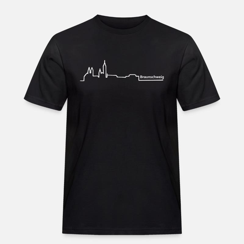 braunschweig skyline - Männer Workwear T-Shirt - Schwarz