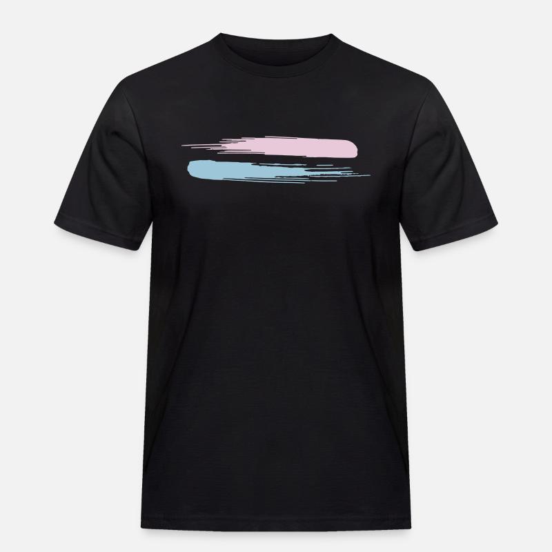 Striche Horizontal - Männer Workwear T-Shirt - Schwarz