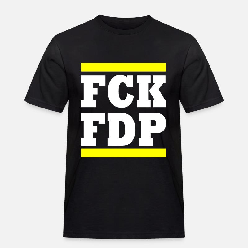 Fck fdp - Männer Workwear T-Shirt - Schwarz