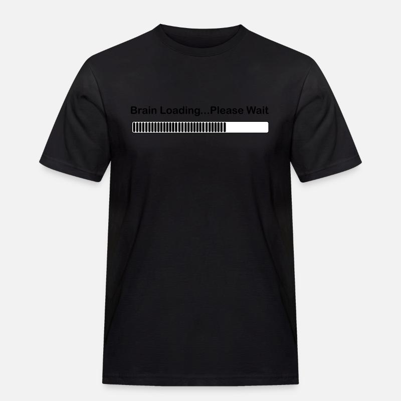 brainloading - Männer Workwear T-Shirt - Schwarz