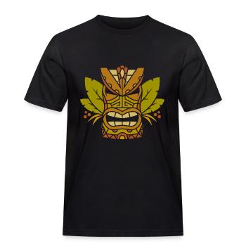 Mystische geheimnisvolle Aztekenmaske - Männer Workwear T-Shirt - Schwarz - Vorne - AI Model Male 178 light (178cm)