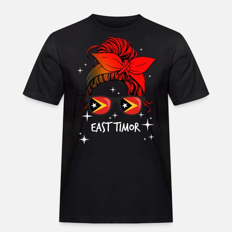 Osttimor - Männer Workwear T-Shirt - Schwarz