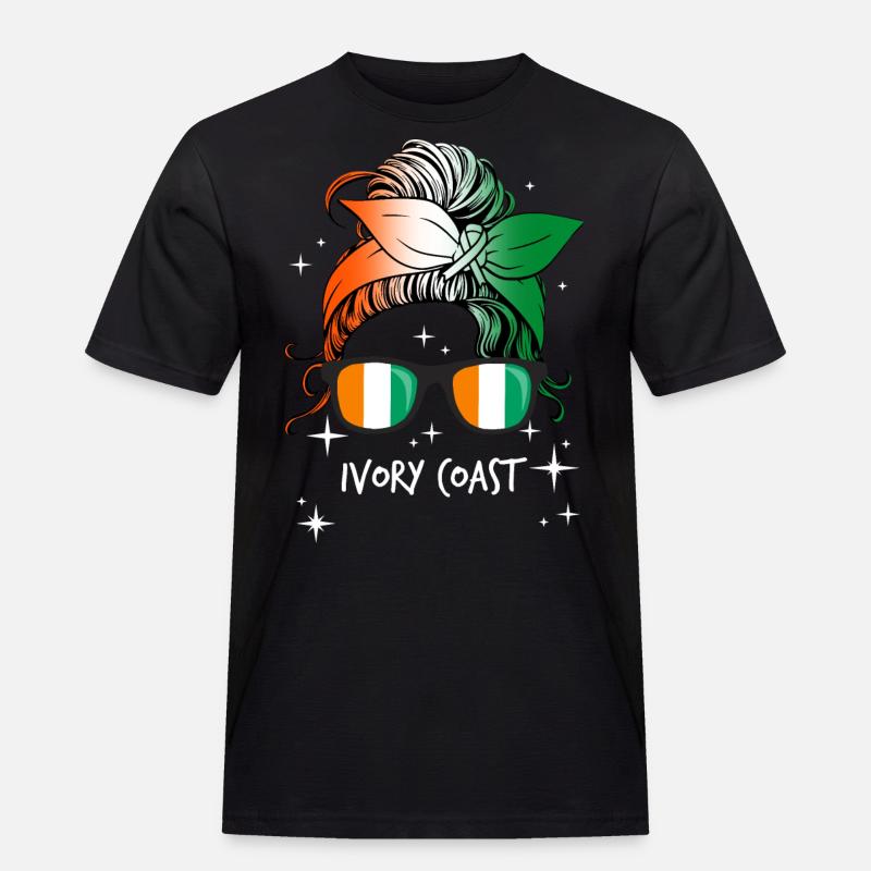Elfenbeinküste - Männer Workwear T-Shirt - Schwarz