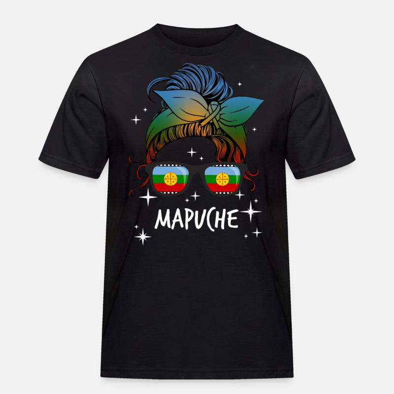 Mapuche - Männer Workwear T-Shirt - Schwarz