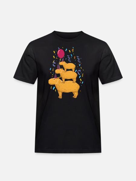 Capybara Birthday - Men's Workwear T-Shirt - black