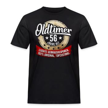 Zum 56. Geburtstag! - Männer Workwear T-Shirt - Schwarz - Vorne - AI Model Male 178 light (178cm)