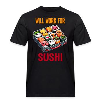 Fonctionnera pour Sushi - T-shirt Workwear homme - noir - Devant - AI Model Male 178 light (178cm)