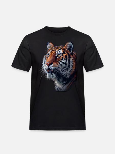 Tiger in side profile - Men's Workwear T-Shirt - black