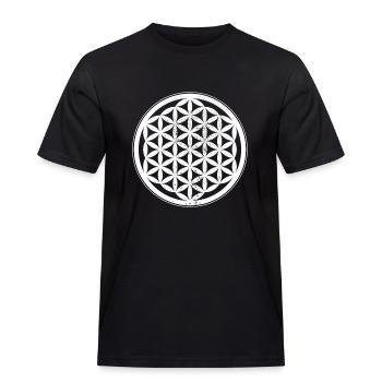 Lebensblume Flower Of Life Blume des Lebens Yoga - Männer Workwear T-Shirt - Schwarz - Vorne - AI Model Male 178 light (178cm)