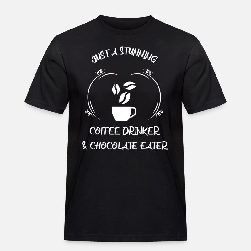 Kaffee Espresso Käffchen & Schokolade - Männer Workwear T-Shirt - Schwarz