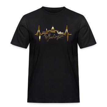 Washington D.C. Skyline Herzschlag USA Ostküste - Männer Workwear T-Shirt - Schwarz - Vorne - AI Model Male 178 light (178cm)