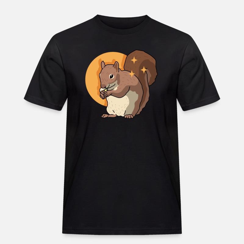 Süßes Eichhörnchen Grauhörnchen Geschenk - Männer Workwear T-Shirt - Schwarz