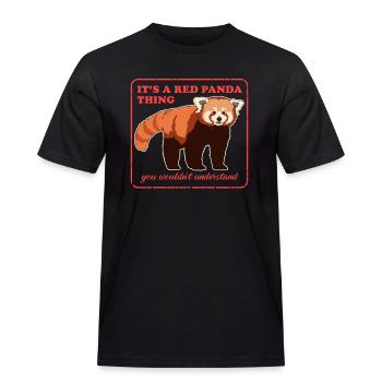 Rød Panda | Røde pandaer rød panda gave - Herre Workwear T-Shirt - sort - Foran - AI Model Male 178 light (178cm)