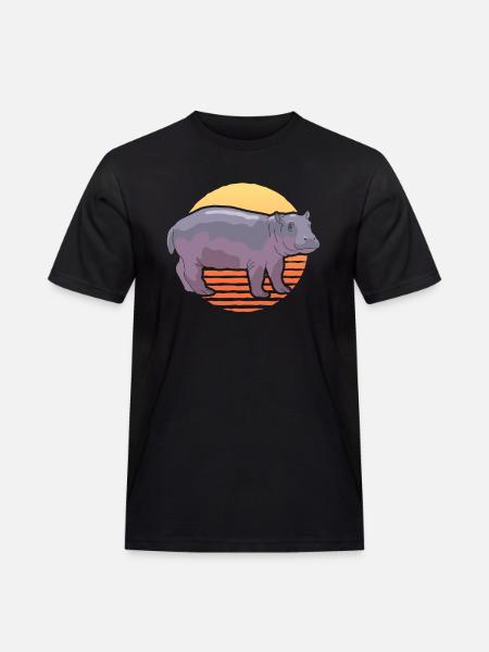 Hippo Baby Hippos Hippo Gift - Men's Workwear T-Shirt - black