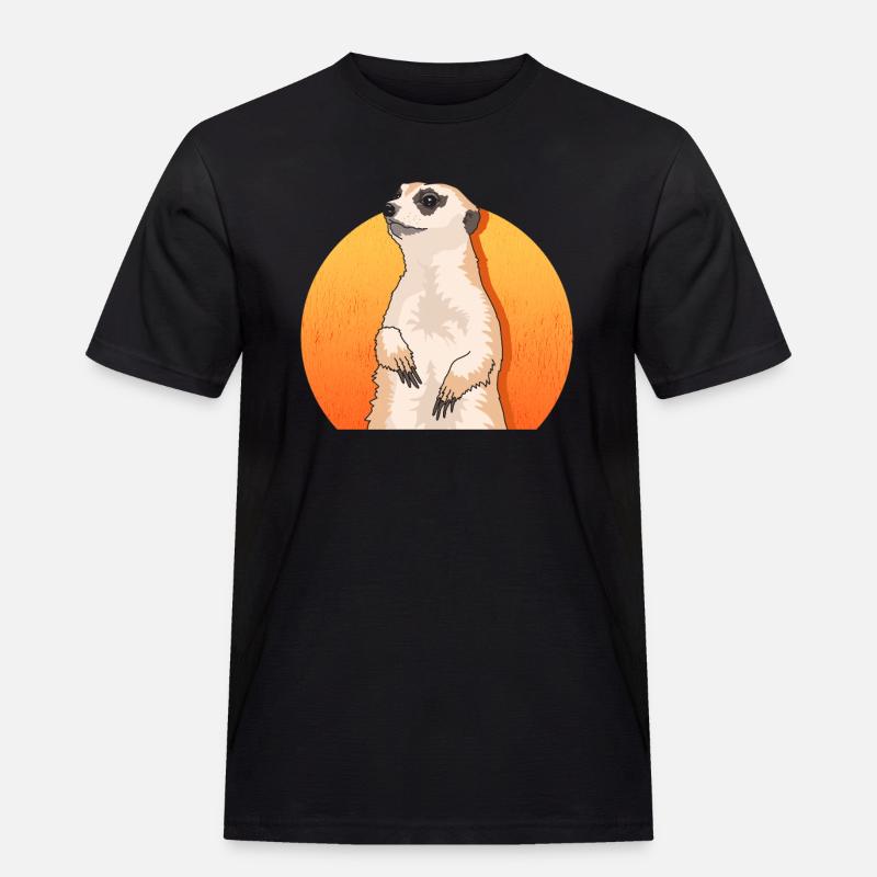 Erdmännchen süßes Erdmännchen Geschenke - Männer Workwear T-Shirt - Schwarz