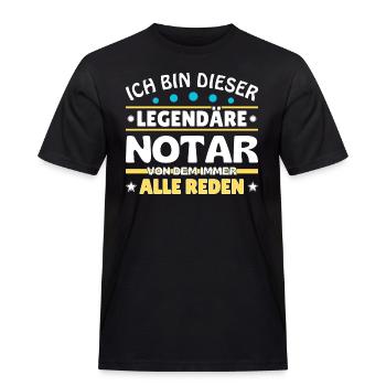 I'm that legendary notary - Men's Workwear T-Shirt - black - Front - AI Model Male 178 light (178cm)