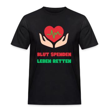Blut Spenden, Leben Retten - Männer Workwear T-Shirt - Schwarz - Vorne - AI Model Male 178 light (178cm)