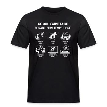 Rugbyman Rugby Humour Temps Libre - T-shirt Workwear homme - noir - Devant - AI Model Male 178 light (178cm)