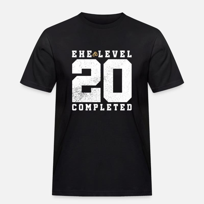 Ehe Level 20 Completed - Männer Workwear T-Shirt - Schwarz