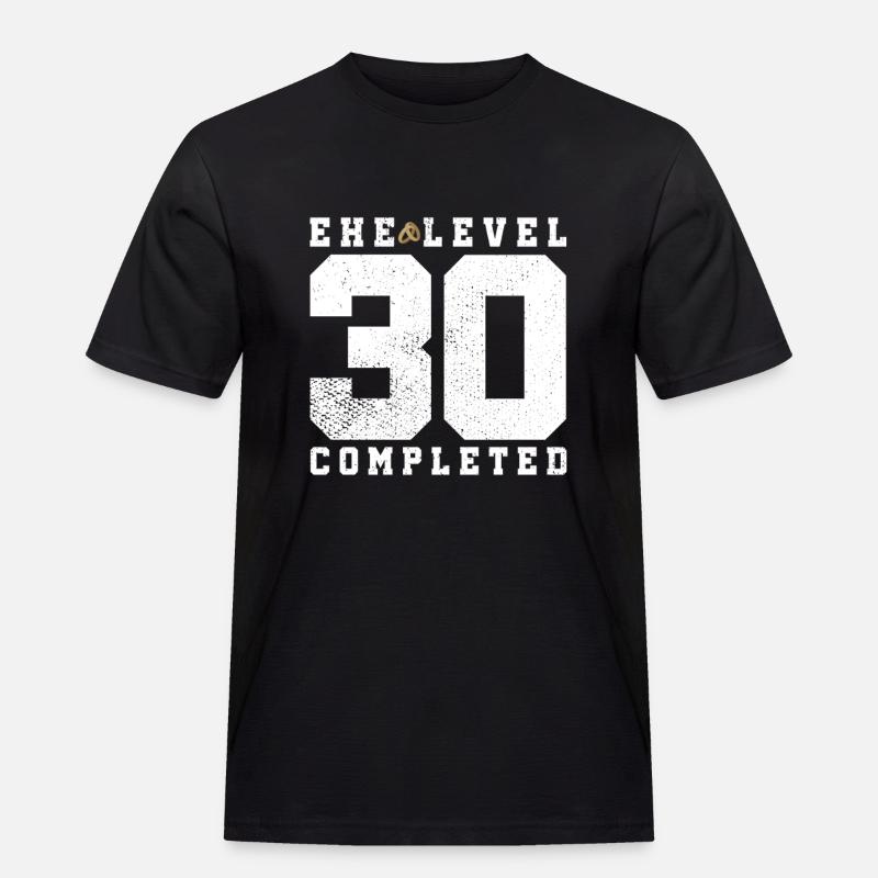 Ehe Level 30 Completed - Männer Workwear T-Shirt - Schwarz