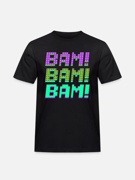 bam bam bam - Männer Workwear T-Shirt - Schwarz