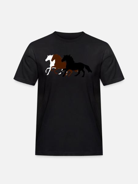 drei_pferde_pferd - T-shirt Workwear homme - noir