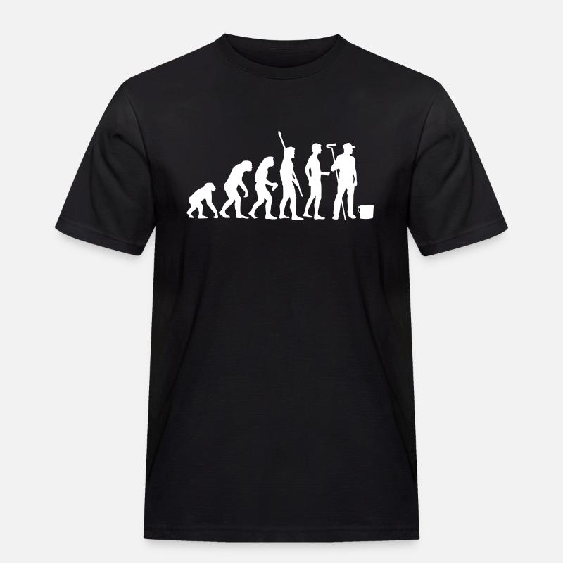 evolution_maler_b - Männer Workwear T-Shirt - Schwarz