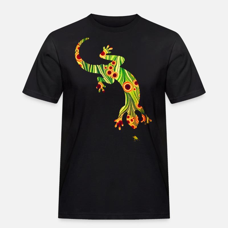 eidechse e 110 - Männer Workwear T-Shirt - Schwarz
