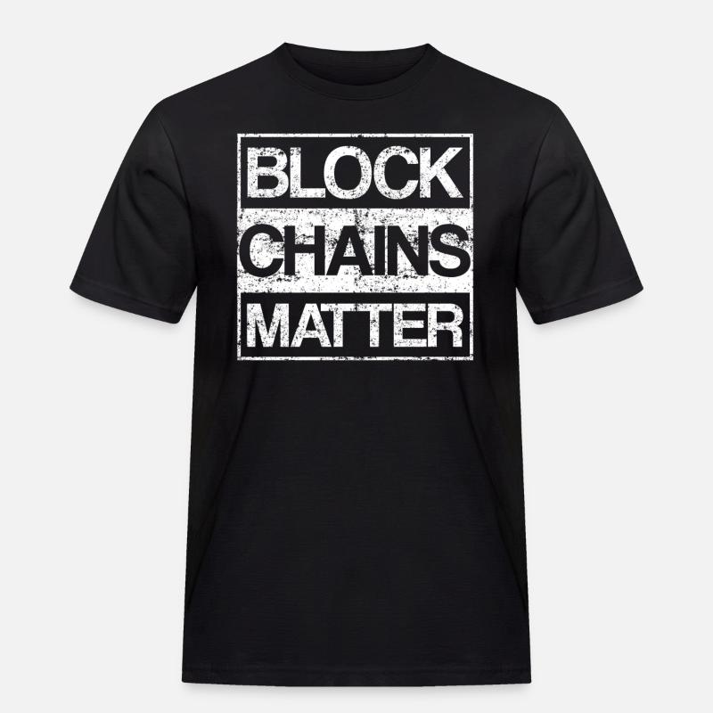 Blockchains Matter Cryptocurrency - Männer Workwear T-Shirt - Schwarz