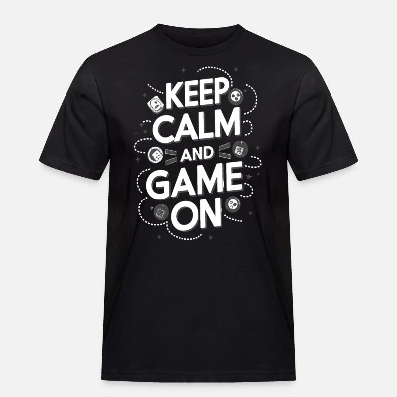 KEEP CALM AND GAME ONE - Men's Workwear T-Shirt - black
